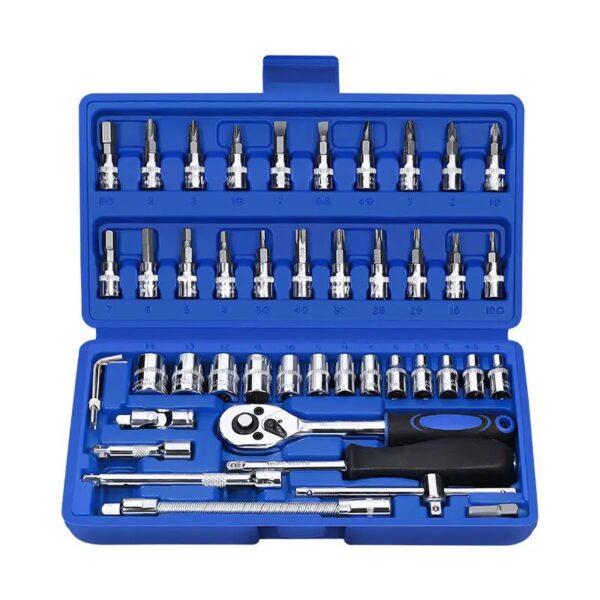 Coffret De Douille Cliquet 1/4″ 46 Pièces (boite bleu) GS OPTIMUS